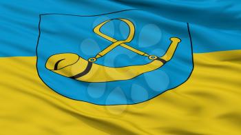 Tychy City Flag, Country Poland, Closeup View, 3D Rendering