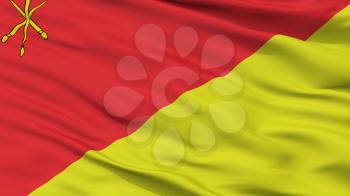 Zamosc City Flag, Country Poland, Closeup View, 3D Rendering