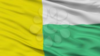 Zielona Gora City Flag, Country Poland, Closeup View, 3D Rendering