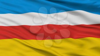 Zory City Flag, Country Poland, Closeup View, 3D Rendering