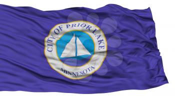 Isolated Prior Lake City Flag, City of Minnesota State, Waving on White Background, High Resolution