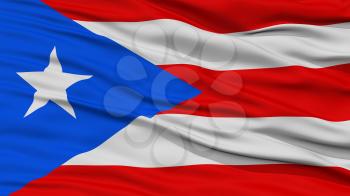 Closeup Puerto Rico Flag, Waving in the Wind, High Resolution