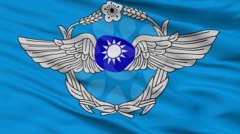 Republic Of China Air Force Flag, Closeup View, 3D Rendering