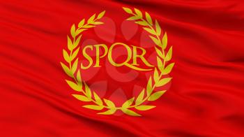 Roman Empire Spqr Closeup Flag, 3D Rendering