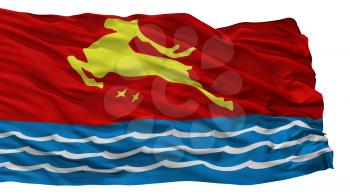 Magadan City Flag, Country Russia, Russian Federation, Isolated On White Background, 3D Rendering