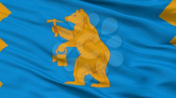 Mezhgorye City Flag, Country Russia, Bashkortostan, Closeup View, 3D Rendering