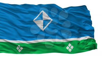 Mirny City Flag, Country Russia, Yakutia, Isolated On White Background, 3D Rendering