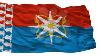 Novouralsk City Flag, Country Russia, Sverdlovsk Oblast 2010, Isolated On White Background, 3D Rendering