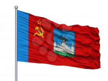 Nevinnomyssk City Flag On Flagpole, Country Russia, Stavropol Krai, Isolated On White Background