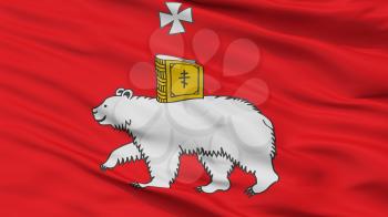 Perm City Flag, Country Russia, Closeup View, 3D Rendering