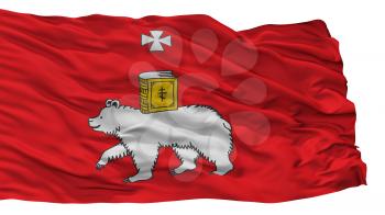 Perm City Flag, Country Russia, Isolated On White Background, 3D Rendering