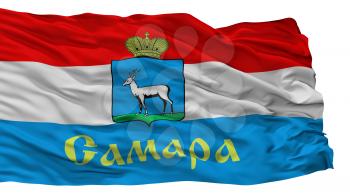 Samara City Flag, Country Russia, Isolated On White Background, 3D Rendering