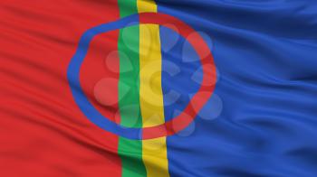 Sami Scandinavia Flag, Closeup View, 3D Rendering