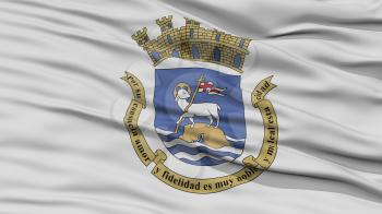 Closeup San Juan Flag, Capital of Puerto Rico State, Flying in the Wind