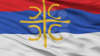 Serbia Nationalistic Flag, Closeup View, 3D Rendering