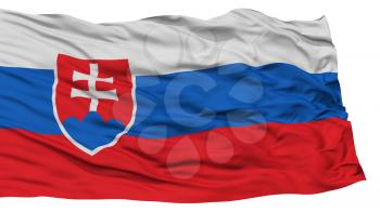 Isolated Slovakia Flag, Waving on White Background, High Resolution