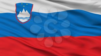 Slovenia City Flag, Country Slovenia, Closeup View, 3D Rendering