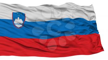 Isolated Slovenia Flag, Waving on White Background, High Resolution