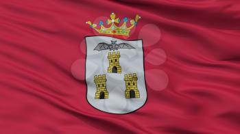 Albacete City Flag, Country Spain, Closeup View, 3D Rendering