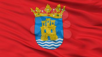 Alcala Henares City Flag, Country Spain, Closeup View, 3D Rendering