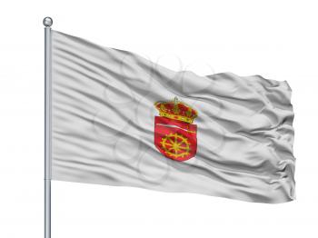 Murska Sobota City Flag On Flagpole, Country Slovenia, Isolated On White Background