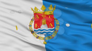 Alicante City Flag, Country Spain, Closeup View, 3D Rendering