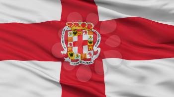 Almeria City Flag, Country Spain, Closeup View, 3D Rendering