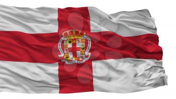 Almeria City Flag, Country Spain, Isolated On White Background, 3D Rendering