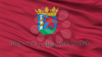 Badajoz City Flag, Country Spain, Closeup View, 3D Rendering