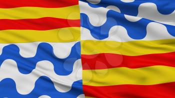 Badalona City Flag, Country Spain, Closeup View, 3D Rendering