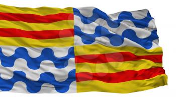 Badalona City Flag, Country Spain, Isolated On White Background, 3D Rendering