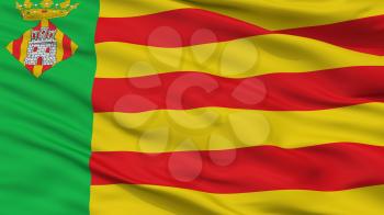 Castello La Plana City Flag, Country Spain, Closeup View, 3D Rendering