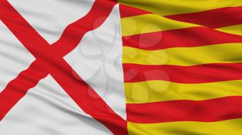 Lhospitalet Llobregat City Flag, Country Spain, Closeup View, 3D Rendering
