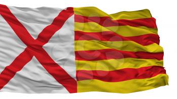 Lhospitalet Llobregat City Flag, Country Spain, Isolated On White Background, 3D Rendering