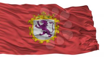 Leon, Ciudad City Flag, Country Spain, Isolated On White Background, 3D Rendering