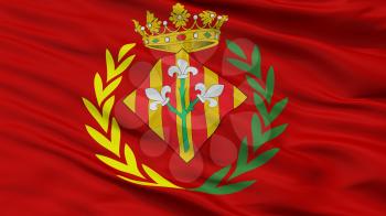 Lleida City Flag, Country Spain, Closeup View, 3D Rendering
