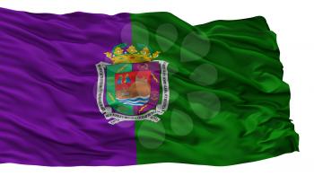 Malaga City Flag, Country Spain, Isolated On White Background, 3D Rendering
