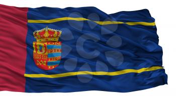 Mostoles City Flag, Country Spain, Isolated On White Background, 3D Rendering