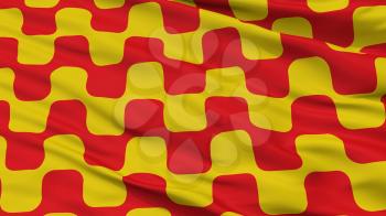 Tarragona City Flag, Country Spain, Closeup View, 3D Rendering