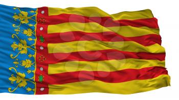 Valencian Community City Flag, Country Spain, Isolated On White Background, 3D Rendering