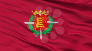 Valladolid City Flag, Country Spain, Closeup View, 3D Rendering