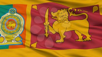 Sri Lankan Army Flag, Closeup View, 3D Rendering