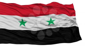 Isolated Syria Flag, Waving on White Background, High Resolution