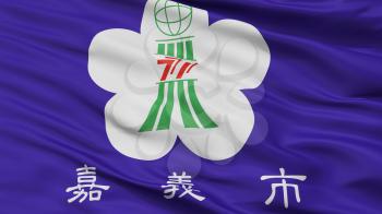 Chiayi City Flag, Country Taiwan, Closeup View, 3D Rendering