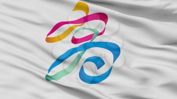 Kaohsiung City Flag, Country Taiwan, Closeup View, 3D Rendering