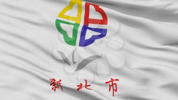 New Taipei City Flag, Country Taiwan, Closeup View, 3D Rendering