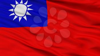 Republic Of China City Flag, Country Taiwan, Closeup View, 3D Rendering