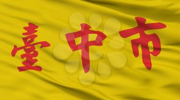 Taichung City Flag, Country Taiwan, Closeup View, 3D Rendering