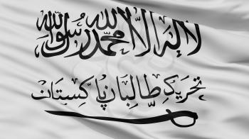 Tehrik I Taliban Flag, Closeup View, 3D Rendering