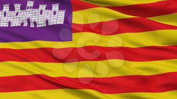 Balearic Islands Flag, Closeup View, 3D Rendering